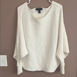 Forever 21 Cream Ribbed Dolman Sweater